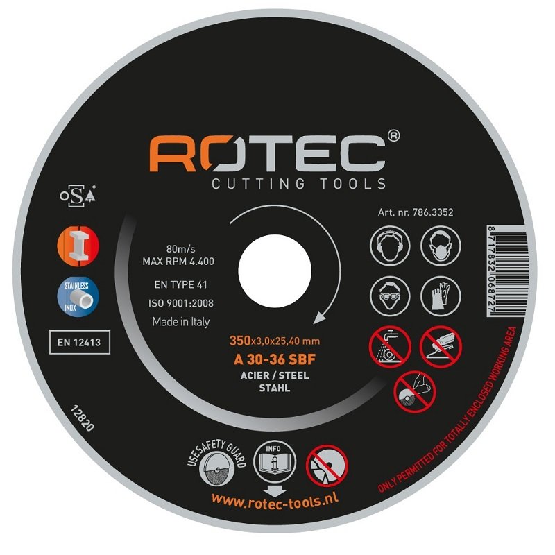 Doorslijpschijf t.b.v. Staal 350mm as 20 Doorslijpschijf t.b.v. Staal 350mm as 20