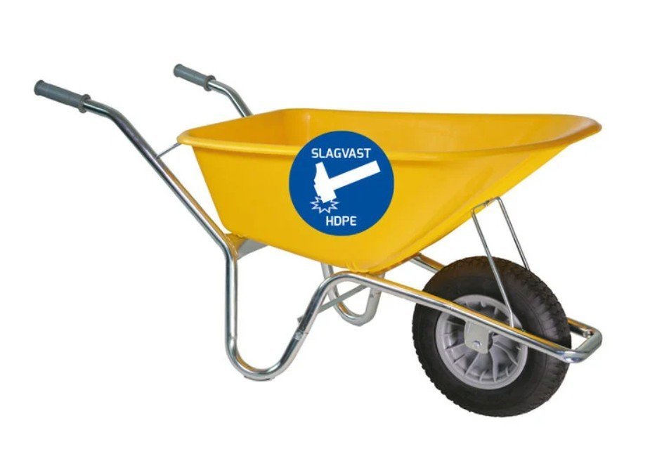 Bouwkruiwagen Basic HDPE 100 L geel Bouwkruiwagen Basic HDPE 100 L geel