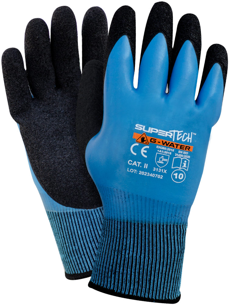 Supertech G-Water Waterdichte Latex Werkhandschoen - Maat 10/XL Supertech G-Water Waterdichte Latex Werkhandschoen - Maat 10/XL