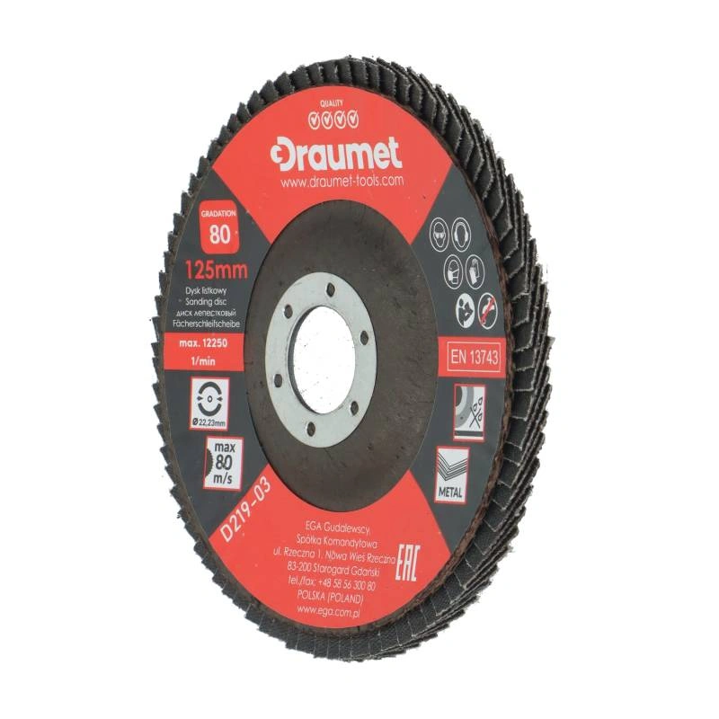 Draumet Lamellenschijf 125 mm - Korrel 80 - 80 Lamellen D219-03 Draumet Lamellenschijf 125 mm - Korrel 80 - 80 Lamellen D219-03