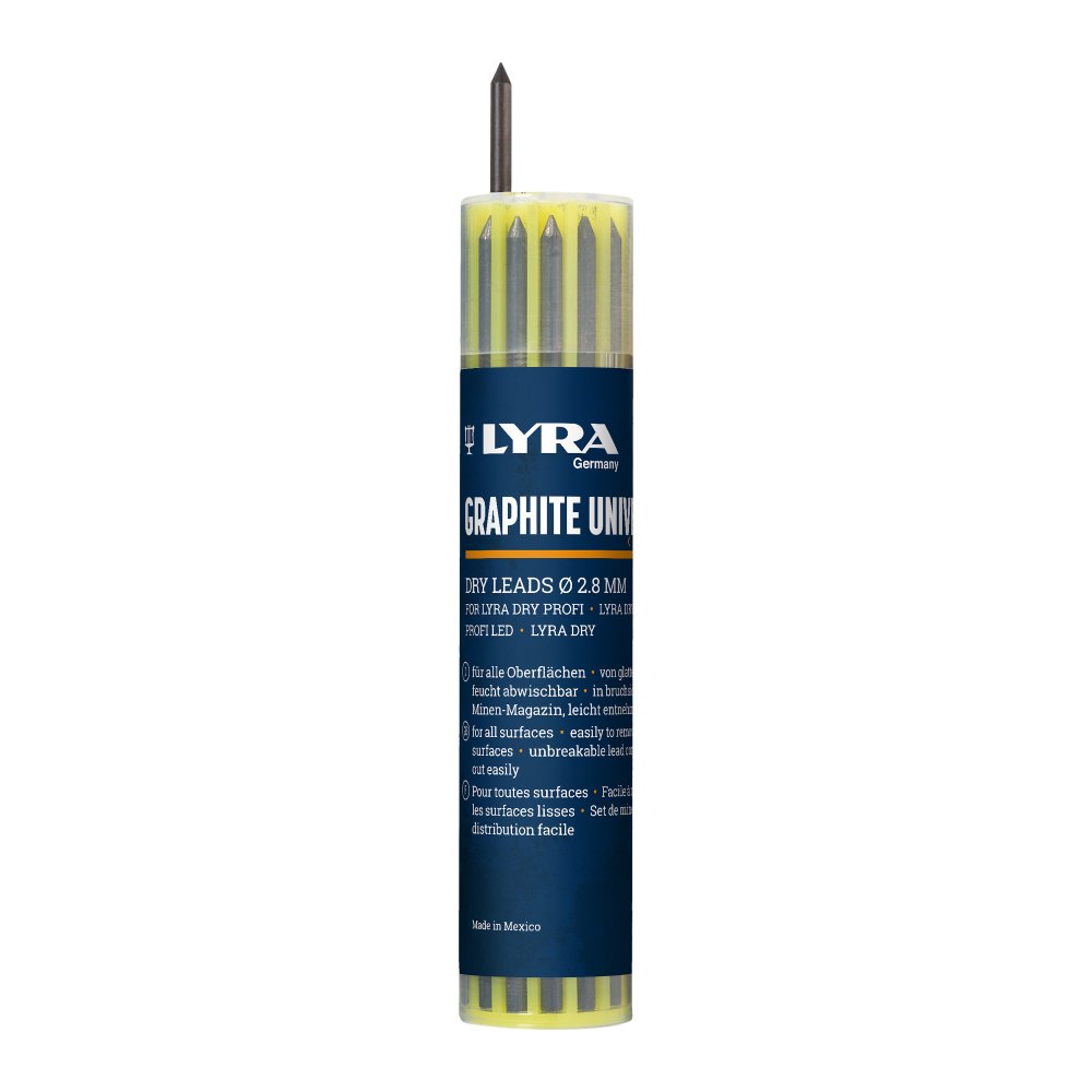 Lyra Dry Navulstiften Grafiet 2B Ø 2,8 mm Zwart (Doosje 12 stuks) - 4499102 Lyra Dry Navulstiften Grafiet 2B Ø 2,8 mm Zwart (Doosje 12 stuks) - 4499102