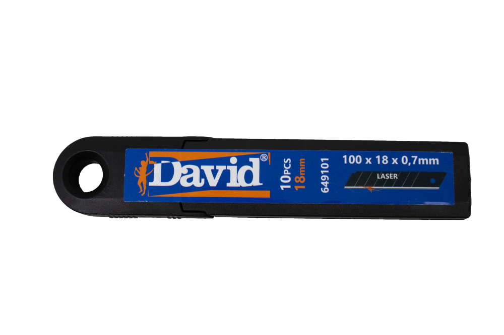 David Afbreekmesjes 18 mm SK2 (Koker 10 stuks) - 649.101 David Afbreekmesjes 18 mm SK2 (Koker 10 stuks) - 649.101