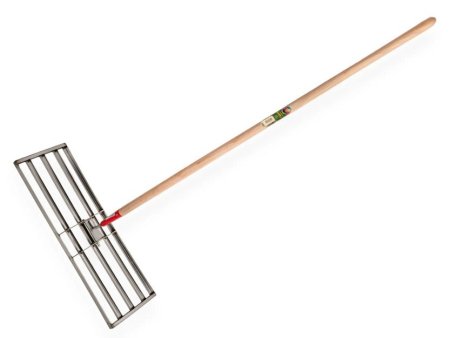 Egalisatiehark RVS 80 x 25 cm, met houten steel 150 cm
